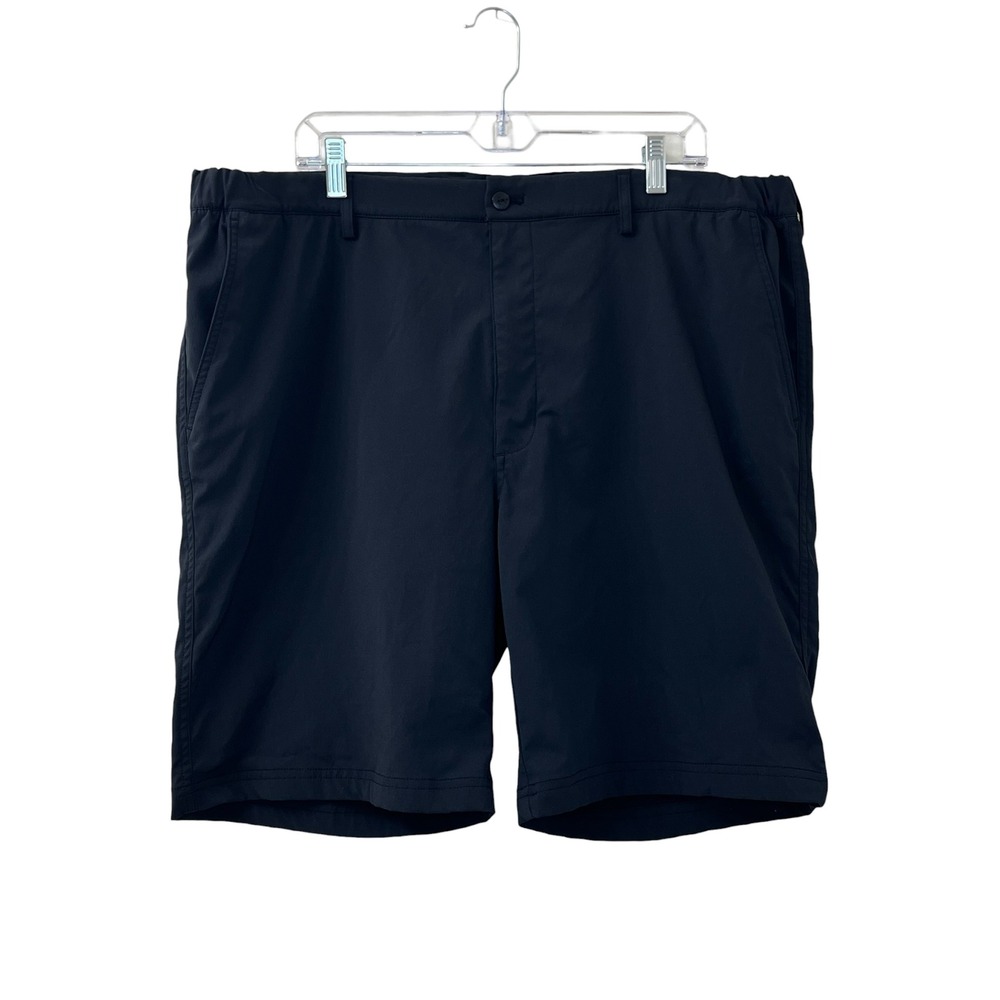Greg Norman Mens Black Performance Golf Shorts Size 40 Stretch Flat Front Casual